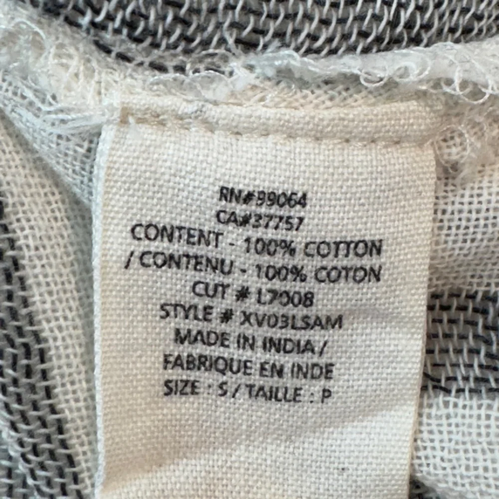 Billabong Same Story Cover Up Womens S Small White Gray Striped Lace Up Hooded